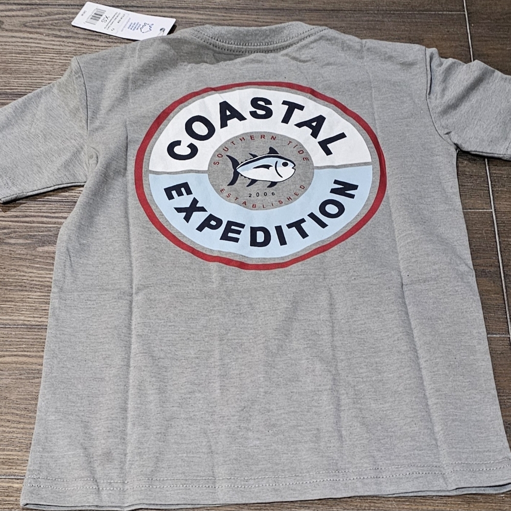 New Kids Southern Tide Coastal Expedition Gray T-Shirt